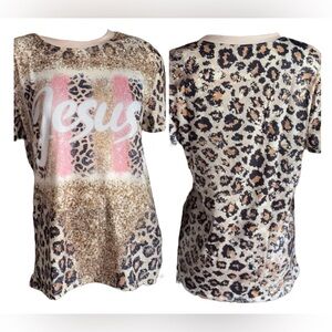 🆕 Women’s leopard bleached Jesus tshirt
